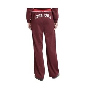 Coca-Cola Graphic Wide Leg Track Sweat Pants NEW Women's Size XXL Maroon